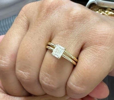 Emerald Cut Diamond Engagement Ring IGI Certified 14k Solid Yellow Gold 1.60ctw - Image 1 of 4