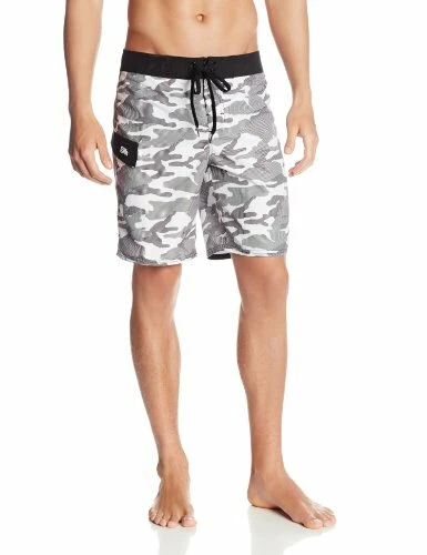 NUEVO CON ETIQUETAS $50 GOTCHA PANTALONES CORTOS DE NATACIÓN/TABLA PARA HOMBRE - ESTAMPADO CAMUFLAJE NEGRO/BLANCO - TALLA 33 Foto 1 de 1