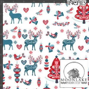 Christmas Scandi Deer 100% Quality Cotton Poplin Nursery Fabric *Exclusive* - Picture 1 of 3