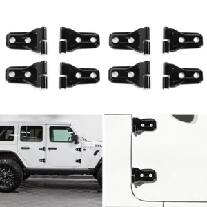 Fits 2018-2026 Jeep Wrangler JL JT 4dr Black ABS Car Door Hinge Cover Trim Decor - Picture 1 of 8