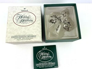 Hallmark 1988 Ángeles enchapados en plata encima campana de cristal de plomo LE adorno de Navidad - Imagen 1 de 8