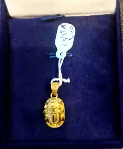 Handgefertigter 18k Gelbgold 3D Altägyptischer Skarabäus Anhänger, 1,05g - Bild 1 von 11