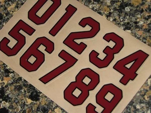 CARDINALS Cardinal Red Football Helmet Numbers Decals FULL Size 3M 20MIL - Picture 1 of 2