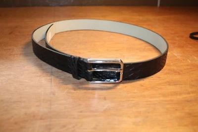 Neiman Marcus Mujer Damas Cinturón Ajustable Negro Patrón Caimán Talla S Foto 1 de 3