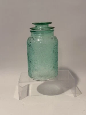 Blue Turquoise Glass Cookie Jar Kitchen Decoration - Image 1 of 4