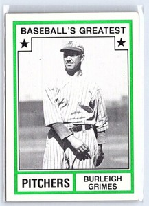 BURLEIGH GRIMES  DODGERS    1982 TCMA BASEBALL'S GREATEST #1982-44