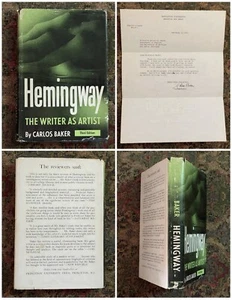 ERNEST HEMINGWAY: The Writer as Artist, HC Book + Signed Letter by CARLOS BAKER! - Imagen 1 de 13