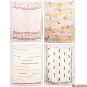 Coperta cotone morbido vintage fatta a mano, panno telaio a mano decorazione camera - Foto 1 di 41