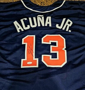 Ronald Acuna Jr MLB Atlanta Braves Signed Jersey w/ JSA coa - Picture 1 of 6