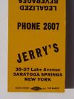 1950s Jerry's Food Pizza Saratoga Springs NY Saratoga Co Matchbook New York