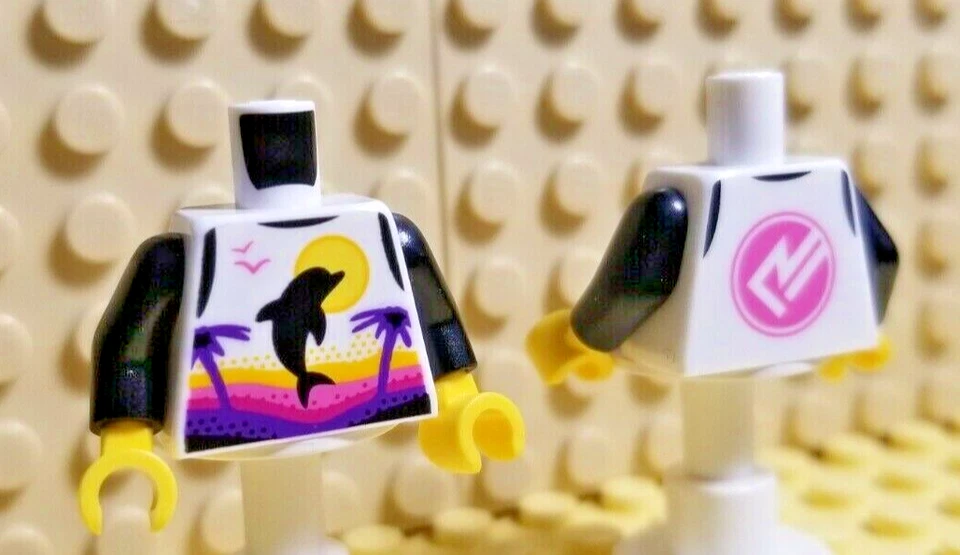 LEGO Minifigura Delfín Torso Palmera Parte del Cuerpo Camiseta sin mangas Camisa Traje de neopreno Buzo Foto 1 de 1