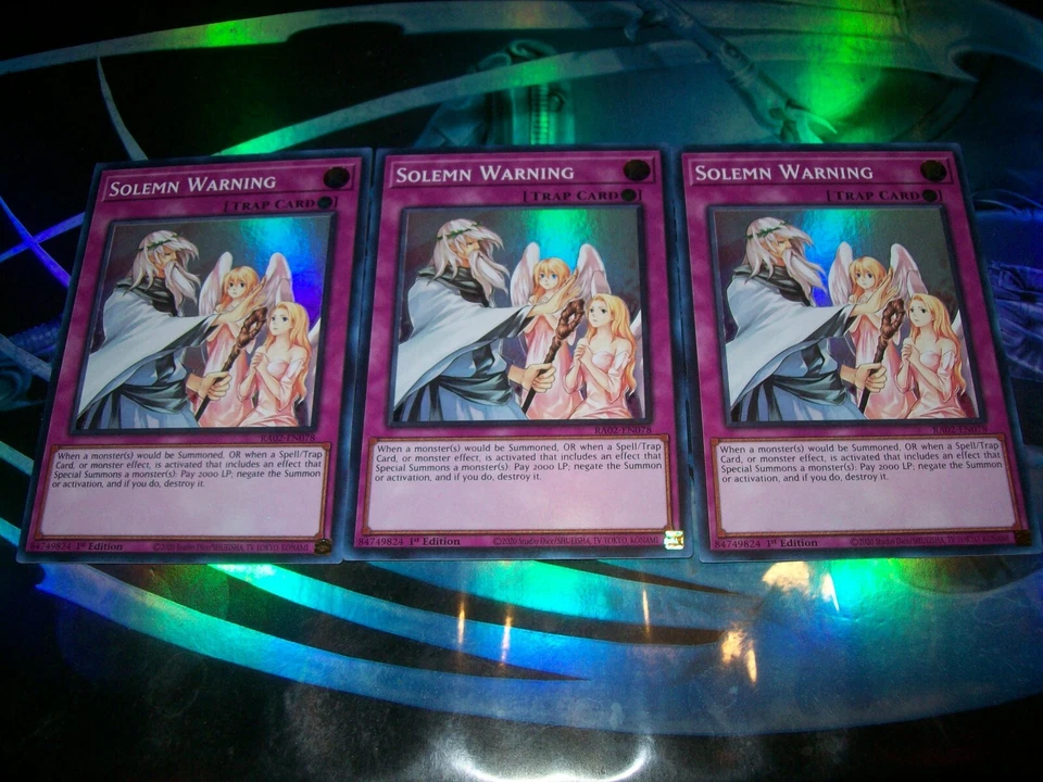 3x Solemn Warning 1st Edition Super Rare RA02-EN078 Yu-Gi-Oh! - Image 1 of 1