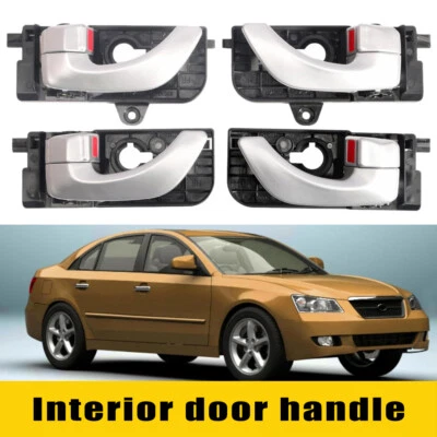 New Front and Rear Interior Door Handle Set of 4 For 2006-2007 Hyundai Sonata - Image 1 of 4