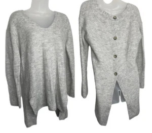 J Crew Alpaka Mischung Damen Knopfleiste Pullover XS grau Spitze Sur gerippt weich kuschelig - Bild 1 von 9