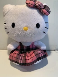 Sanrio Ty Hello Kitty Ultra Plüsch 6 Zoll Stofftier You Puppe kariert rosa/schwarz Kleid - Bild 1 von 4