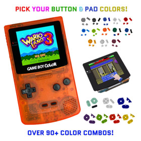 Nintendo Game Boy Color CLEAR ORANGE System GBC AMOLED OLED Touch LCD Buttons