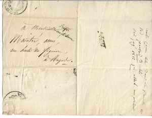 Angers 1832 cachets Prefet Maine et Loire lettre Musee d´Angers ; 62384 - Bild 1 von 2
