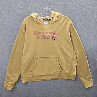 Sudadera Abercrombie & Fitch Mujer Grande Amarilla Floral Bordada LEER Foto 1 de 4
