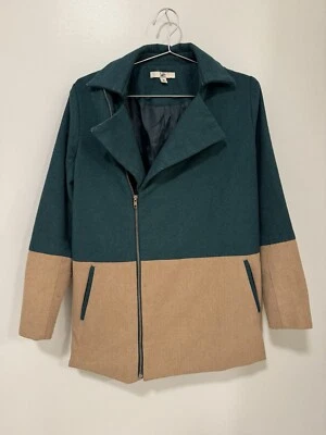 YA Los Angeles Womens Medium Coat Green And Tan - Image 1 of 4