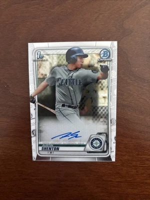 1st 2020 Bowman Chrome AUTO CPA-ASH AUSTIN SHENTON Rookie Card Mariners - Image 1 of 3