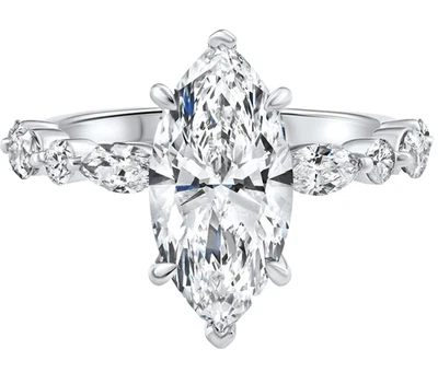5.70 Ct Marquise Lab Grown Diamond 14K White Gold Solitaire Engagement Ring - Image 1 of 4