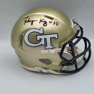 HAYNES KING SIGNIERT GEORGIA TECH GELBE JACKEN STAR QB MINI HELM UG COA  - Bild 1 von 5