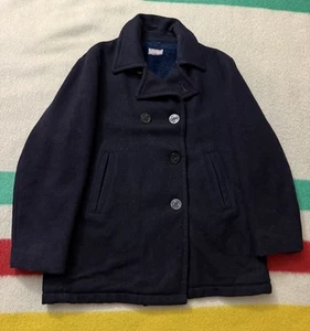 Vintage 40s 50s 60s Bambergers New Jersey Sherpa Liner Us Navy Peacoat Large 42 - Picture 1 of 10