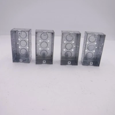 4 Pack RACO 1-1/2" 1-Gang Steel Electrical Boxes 650 11.5cu-in 1/2" KO - Image 1 of 3