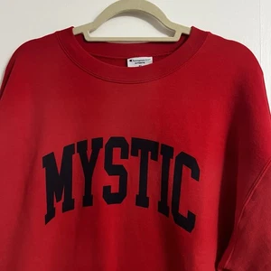 Vintage CHAMPION MYSTIC Oversized Red Sweatshirt - Size XL - Picture 1 of 6