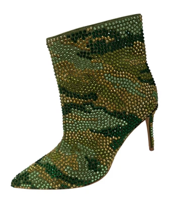 Kurt Geiger London Belgravia Camouflage Crystal Camo Booties Size 37 NEw - Image 1 of 4