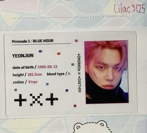 TXT Yeonjun Minisode 1: Blue Hour ID Official Photocard - Picture 1 of 1
