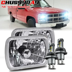 7x6" 5x7''LED Headlights HI-Lo 2pcs For Chevy C1500 C2500 C3500 Suburban pickup - Picture 1 of 18