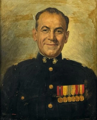 Vintage 1962 Portrait of Lt Joseph Caminiti by Atsuko Kunita Japan Oil Painting - Image 1 of 4