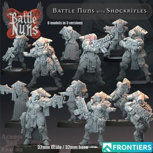 Across the Realms Miniature |Battle Nuns with Schockrifles | 3D Resin Model - Picture 1 of 6