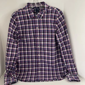 Camisa Gap roja y azul a cuadros manga larga calce novio para mujer pequeña’s - Imagen 1 de 5
