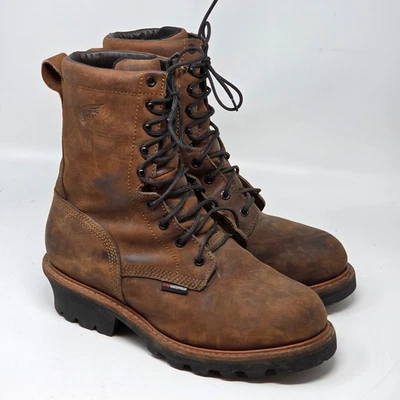 Zapatos Red Wing Para Hombre 9 E2 Cuero Marrón Loggermax 4417 Punta de Seguridad Botas de Trabajo EX Foto 1 de 4