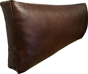 Dunkelbraun Nackenkissen Lederkissen 22x50 Echt Leder Sofa Kopfkissen Kissen - Bild 1 von 5