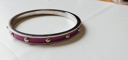 Bracciale Coach Punti Rialzati Argento Con Smalto Viola 1 4 Pollice Nuovo Senza Etichette