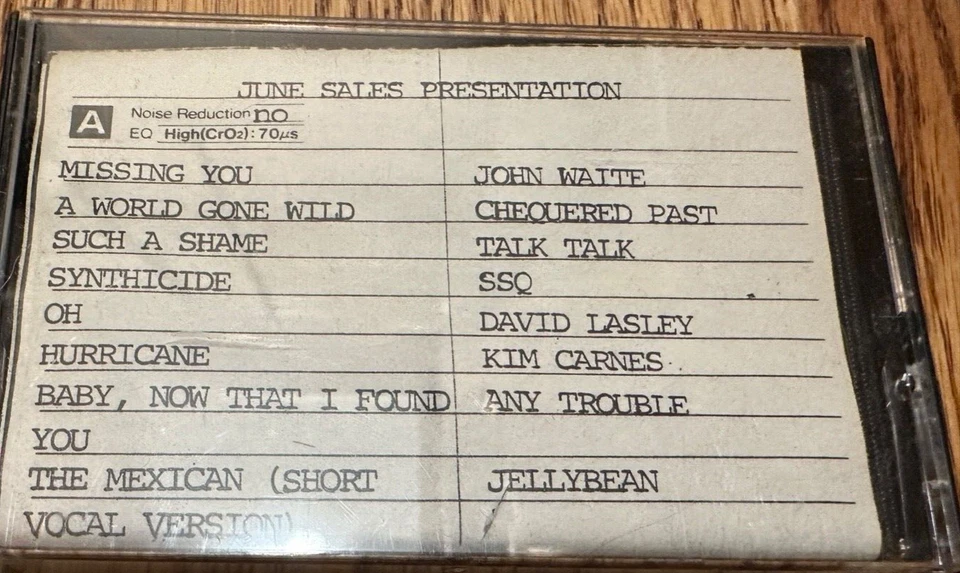 CAPITOL  RECORDS JUNE 1984 PROMO ADVANCE CASSETTE JOHN WAITE TALK TALK - Image 1 of 1