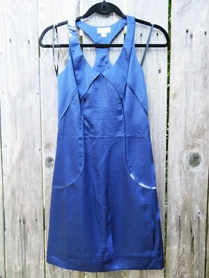 Richard Chai Navy Blue Bodycon Fitted Racerback Cocktail Party Mini Dress - Image 1 of 4