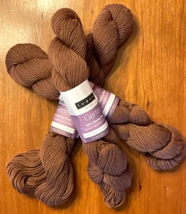 Louet GEMS Merino Wool Yarn / Super Fine Fingering Weight/ Lot of 3 Sandalwood - Picture 1 of 3
