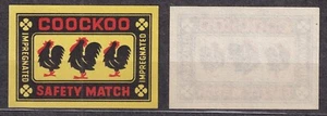 POLAND 1971 Matchbox Label Export - Cat.E#003d. COOCKOO SM (three roosters). - Picture 1 of 1