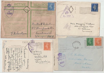 c.1940s  x 6 CENSORED DURING WW2 COVERS (1 A PPC) UNDATED MACHINE & POST PAID - Image 1 of 4