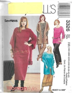 Plus Size McCall's Pattern #3326-Women's Top-Pants-Skirt-Shawl Sizes 18W-42 - Picture 1 of 1