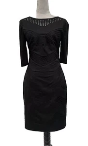 Karen Millen Little Black Dress Size 6 Cutout Sheath Designer LBD Cocktail - Picture 1 of 15