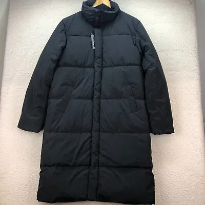 Black Hooded Polyester Down Puffer Gilet Jacket Women Size UK XL • 36.60€