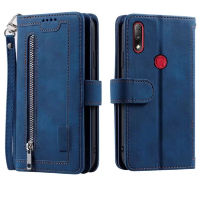 Funda Cartera Para Asus Zenfone Max Plus (M2), Cuero Cremallera Magnética Abatible Tarjeta Estuche Foto 1 de 4
