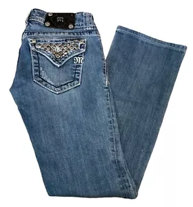 Miss Me Jeans Dark Wash Studded Flap Pocket Bootcut JP5002855 Womens 26 Nice! - Picture 1 of 9