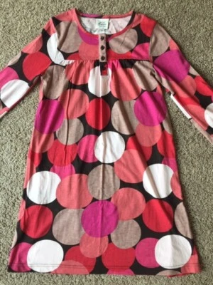 Mini Boden Girls Colorful Large Dots Dress 3/4 Sleeves Size 11-12 Y - Image 1 of 4