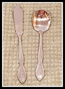 Custom Craft Stainless Steel Flatware Engraved Monogram Letter R Spoon & Knife - Picture 1 of 5